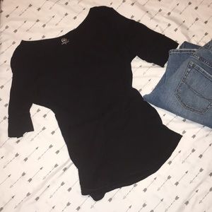 Cato black soft 1/3 sleeve-tee size S
